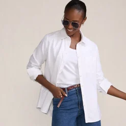 Langarm Oxford-Hemdbluse für Damen
