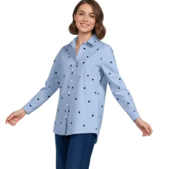 Langarm Oxford-Hemdbluse für Damen