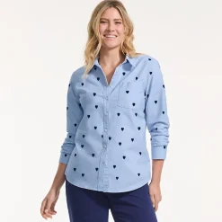 Langarm Oxford-Hemdbluse für Damen
