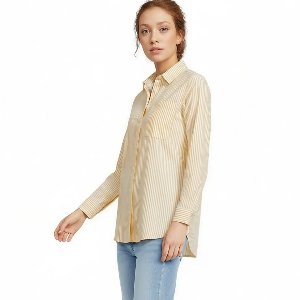 Langarm Oxford-Hemdbluse für Damen