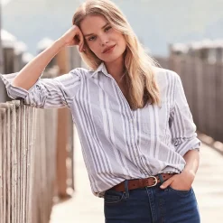 Langarm Oxford-Hemdbluse für Damen