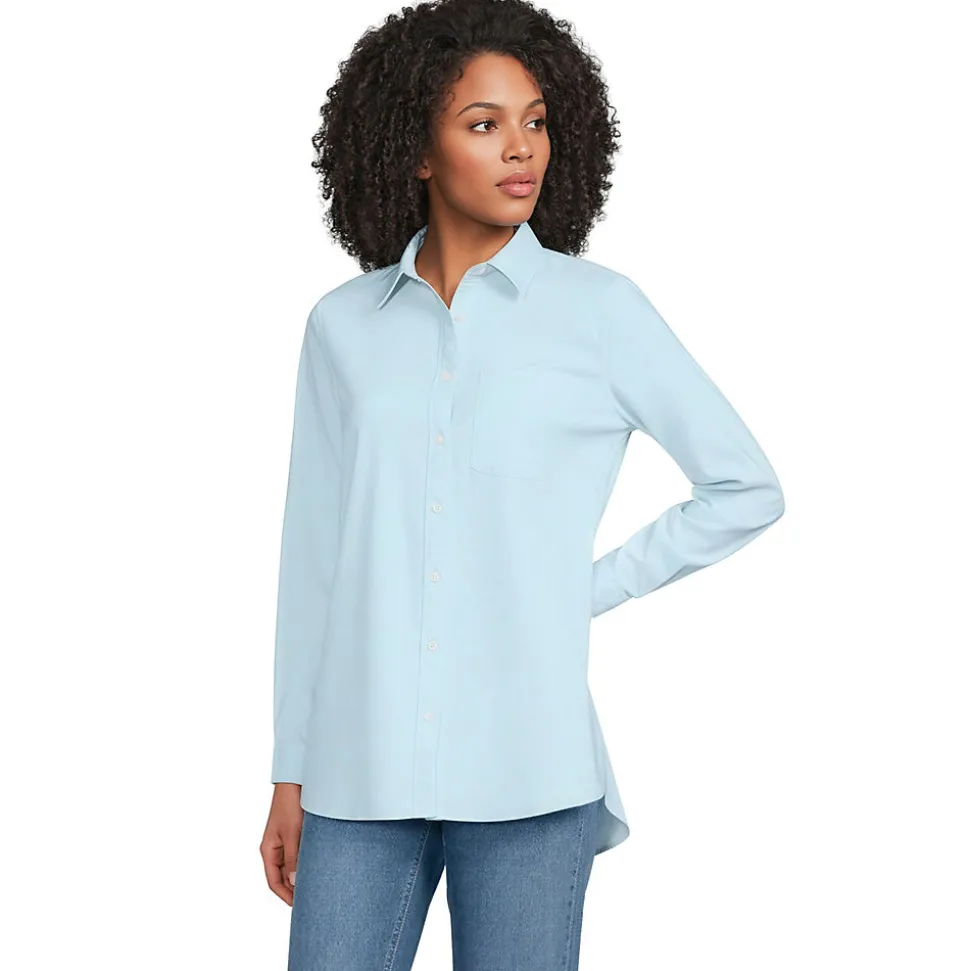Langarm Oxford-Hemdbluse für Damen