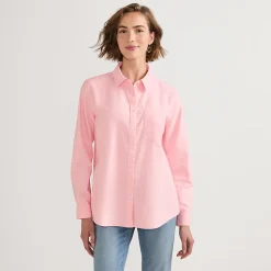 Langarm Oxford-Hemdbluse für Damen
