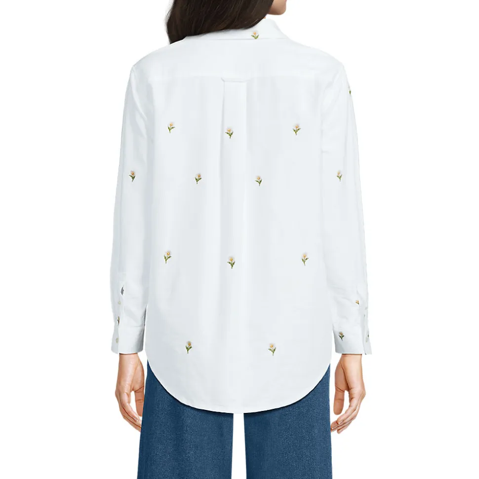 Langarm Oxford-Hemdbluse für Damen