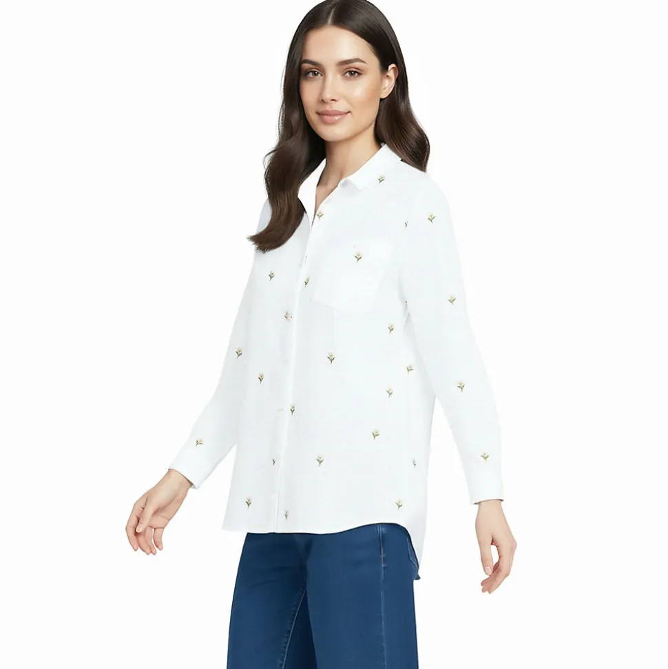 Langarm Oxford-Hemdbluse für Damen