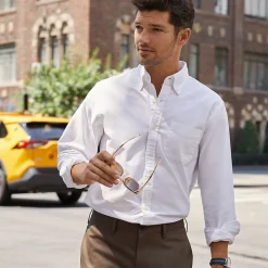 Langarm-Oxfordhemd für Herren, Classic Fit