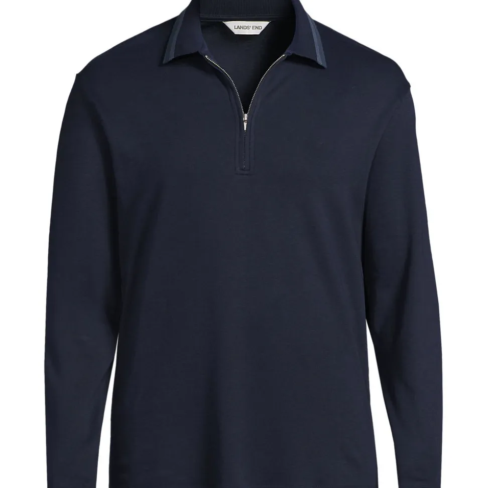 Langarm-Poloshirt mit Kontrastkragen für Herren