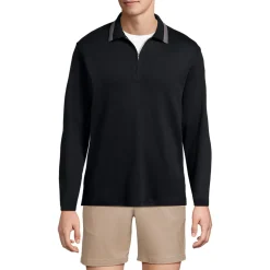 Langarm-Poloshirt mit Kontrastkragen für Herren
