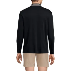 Langarm-Poloshirt mit Kontrastkragen für Herren