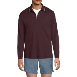 Langarm-Poloshirt mit Kontrastkragen für Herren