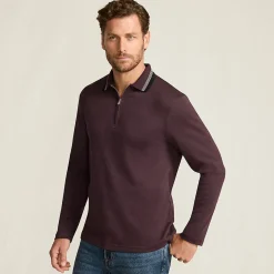 Langarm-Poloshirt mit Kontrastkragen für Herren