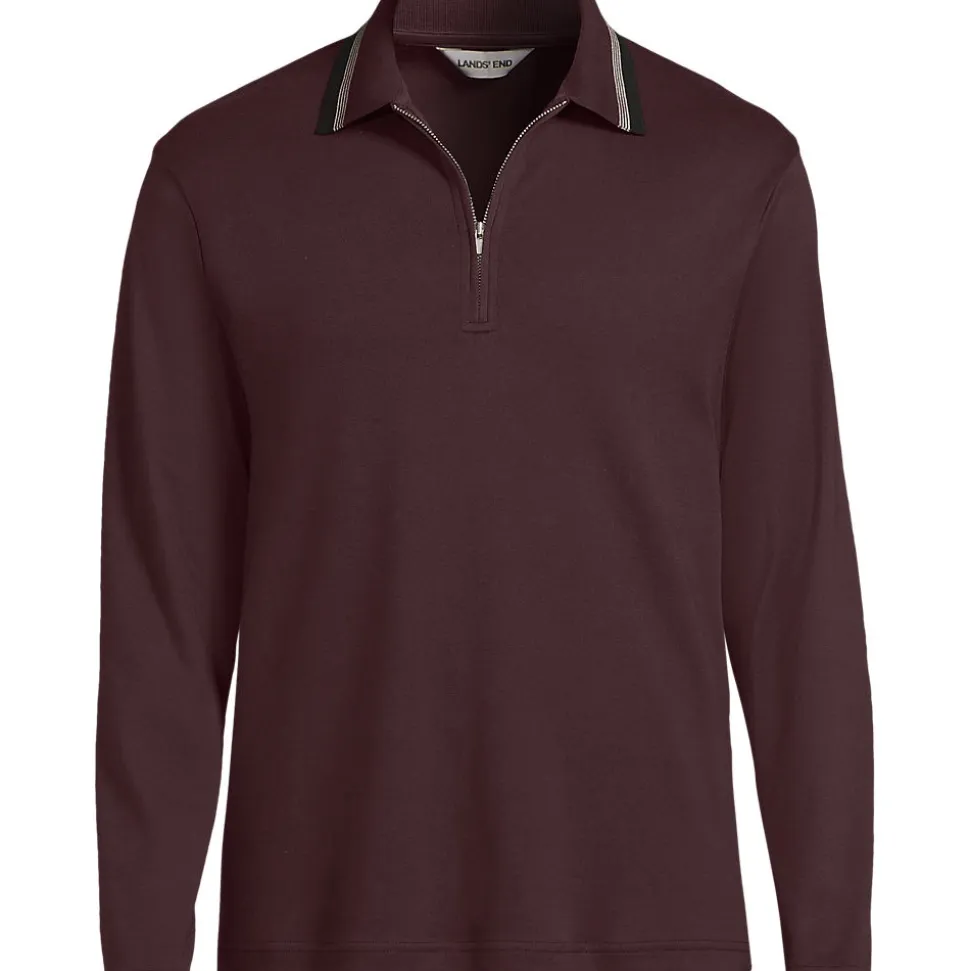 Langarm-Poloshirt mit Kontrastkragen für Herren
