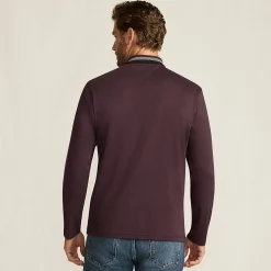Langarm-Poloshirt mit Kontrastkragen für Herren