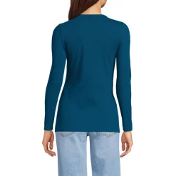 Langarmshirt aus mikrofeinem Baumwollripp für Damen