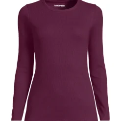 Langarmshirt aus mikrofeinem Baumwollripp für Damen