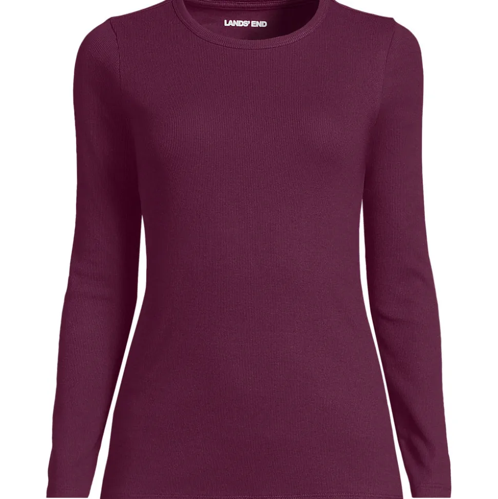 Langarmshirt aus mikrofeinem Baumwollripp für Damen