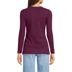 Langarmshirt aus mikrofeinem Baumwollripp für Damen