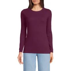 Langarmshirt aus mikrofeinem Baumwollripp für Damen