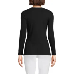 Langarmshirt aus mikrofeinem Baumwollripp für Damen