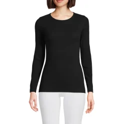 Langarmshirt aus mikrofeinem Baumwollripp für Damen