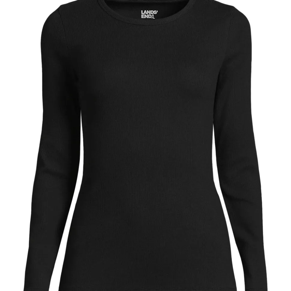 Langarmshirt aus mikrofeinem Baumwollripp für Damen