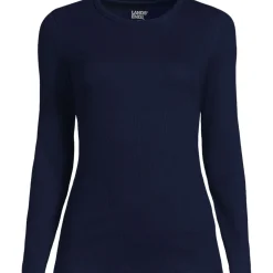 Langarmshirt aus mikrofeinem Baumwollripp für Damen
