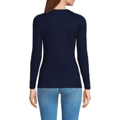 Langarmshirt aus mikrofeinem Baumwollripp für Damen