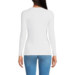 Langarmshirt aus mikrofeinem Baumwollripp für Damen