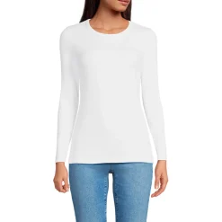 Langarmshirt aus mikrofeinem Baumwollripp für Damen