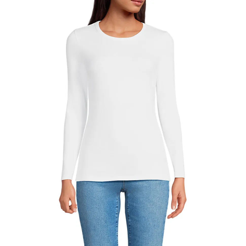 Langarmshirt aus mikrofeinem Baumwollripp für Damen