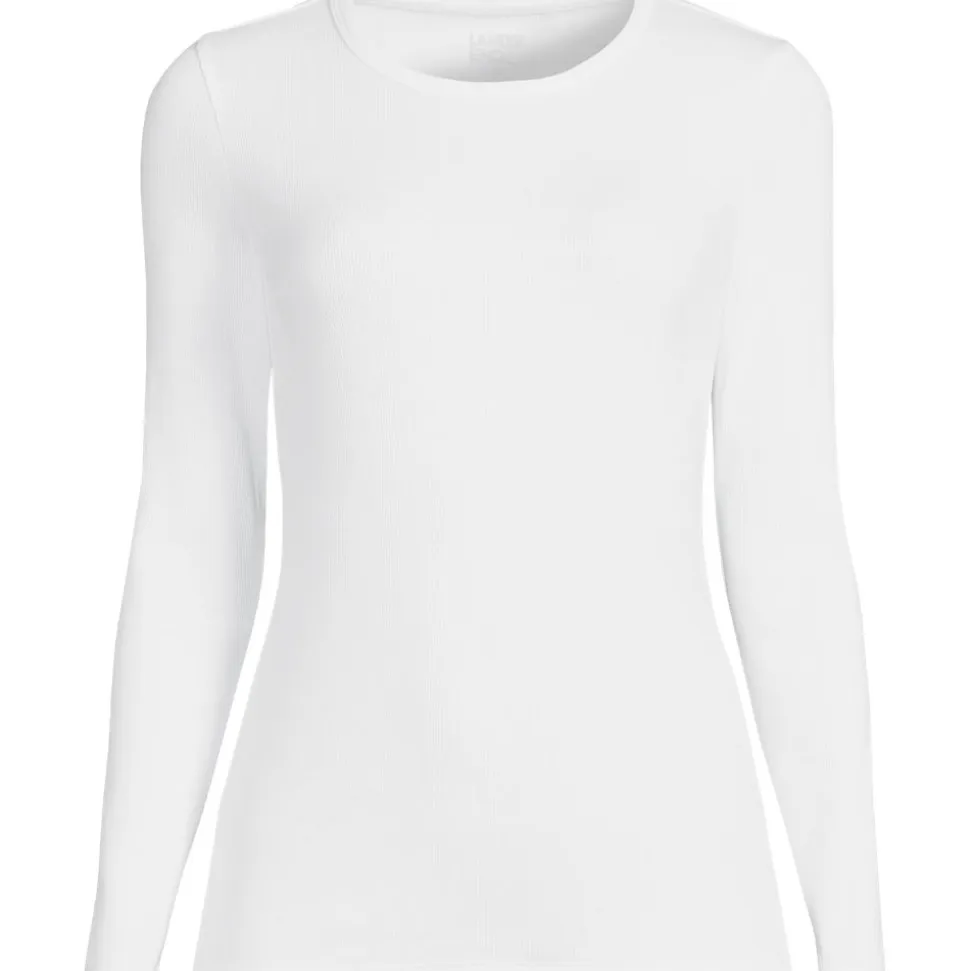 Langarmshirt aus mikrofeinem Baumwollripp für Damen