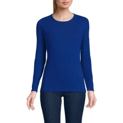 Langarmshirt aus mikrofeinem Baumwollripp für Damen