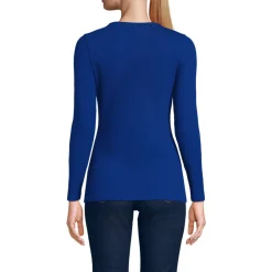 Langarmshirt aus mikrofeinem Baumwollripp für Damen