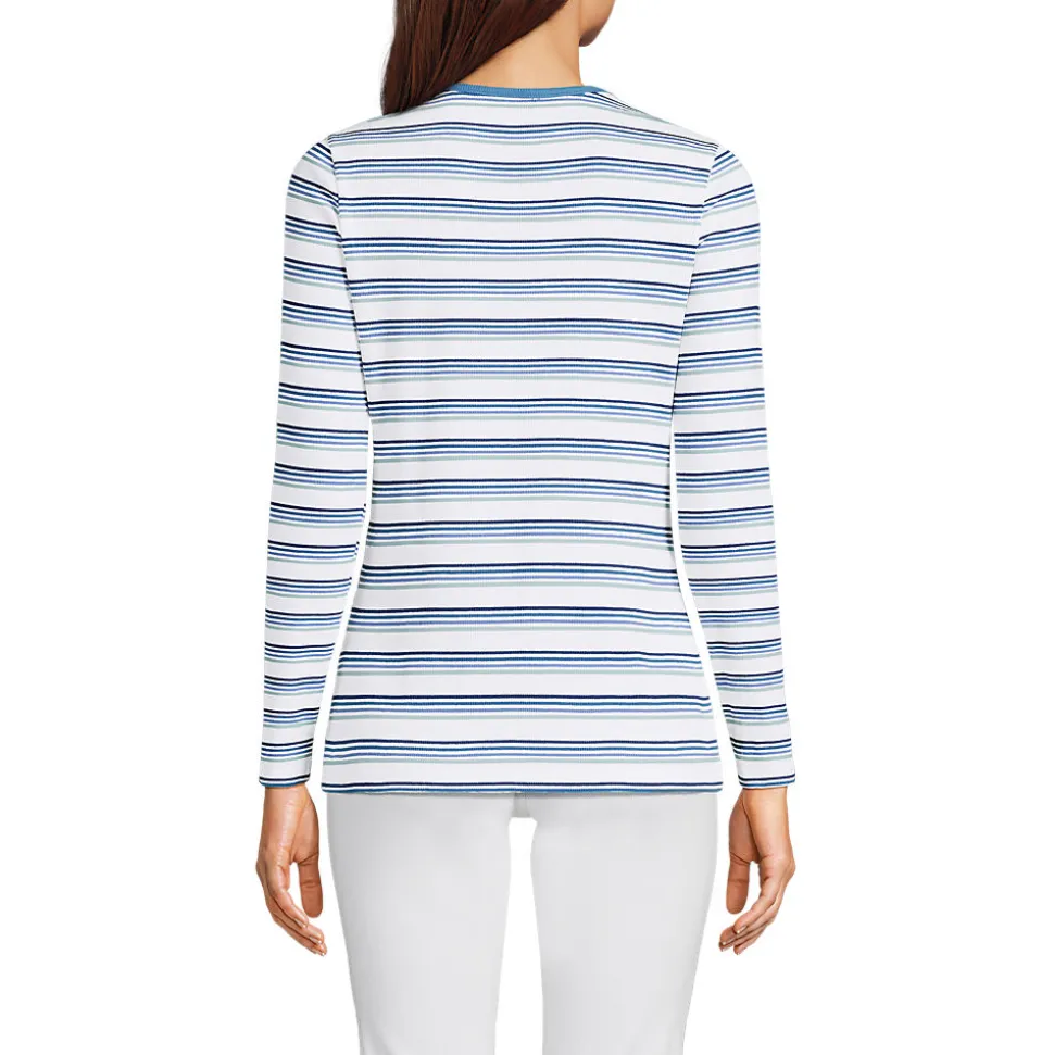 Langarmshirt aus mikrofeinem Baumwollripp für Damen
