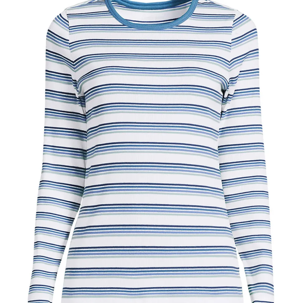 Langarmshirt aus mikrofeinem Baumwollripp für Damen
