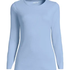 Langarmshirt aus mikrofeinem Baumwollripp für Damen