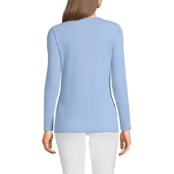 Langarmshirt aus mikrofeinem Baumwollripp für Damen