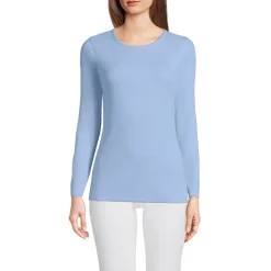 Langarmshirt aus mikrofeinem Baumwollripp für Damen