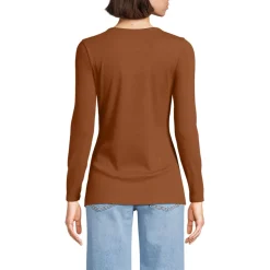 Langarmshirt aus mikrofeinem Baumwollripp für Damen