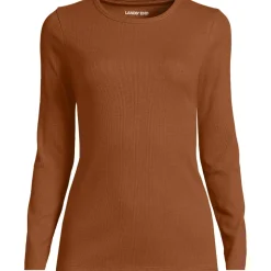 Langarmshirt aus mikrofeinem Baumwollripp für Damen