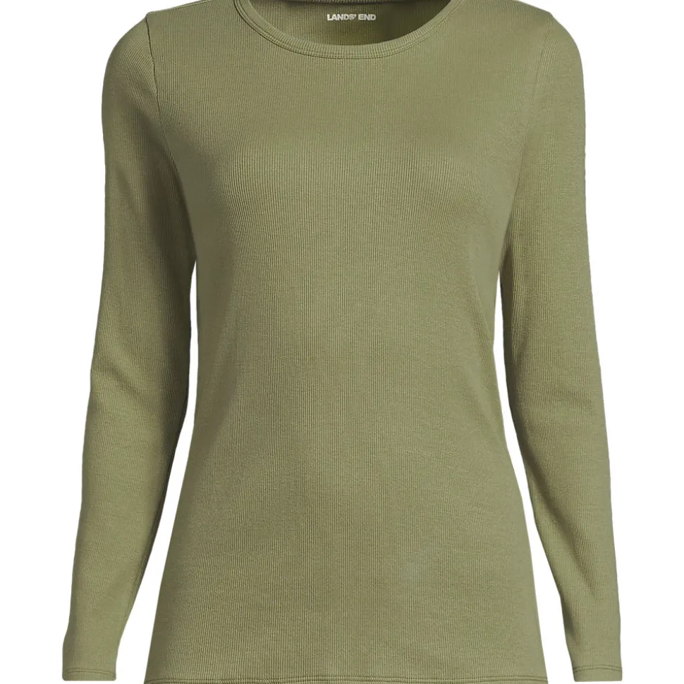 Langarmshirt aus mikrofeinem Baumwollripp für Damen