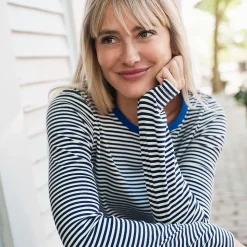 Langarmshirt aus mikrofeinem Baumwollripp für Damen