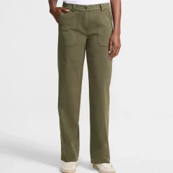 Lange Chino-Hose Mid Waist für Damen