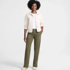 Lange Chino-Hose Mid Waist für Damen