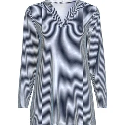 Langes Kapuzen-Badeshirt für Damen