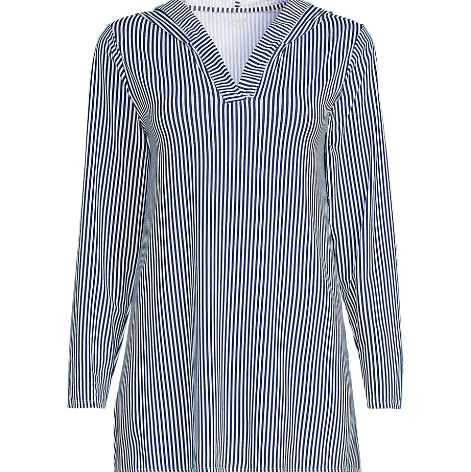 Langes Kapuzen-Badeshirt für Damen