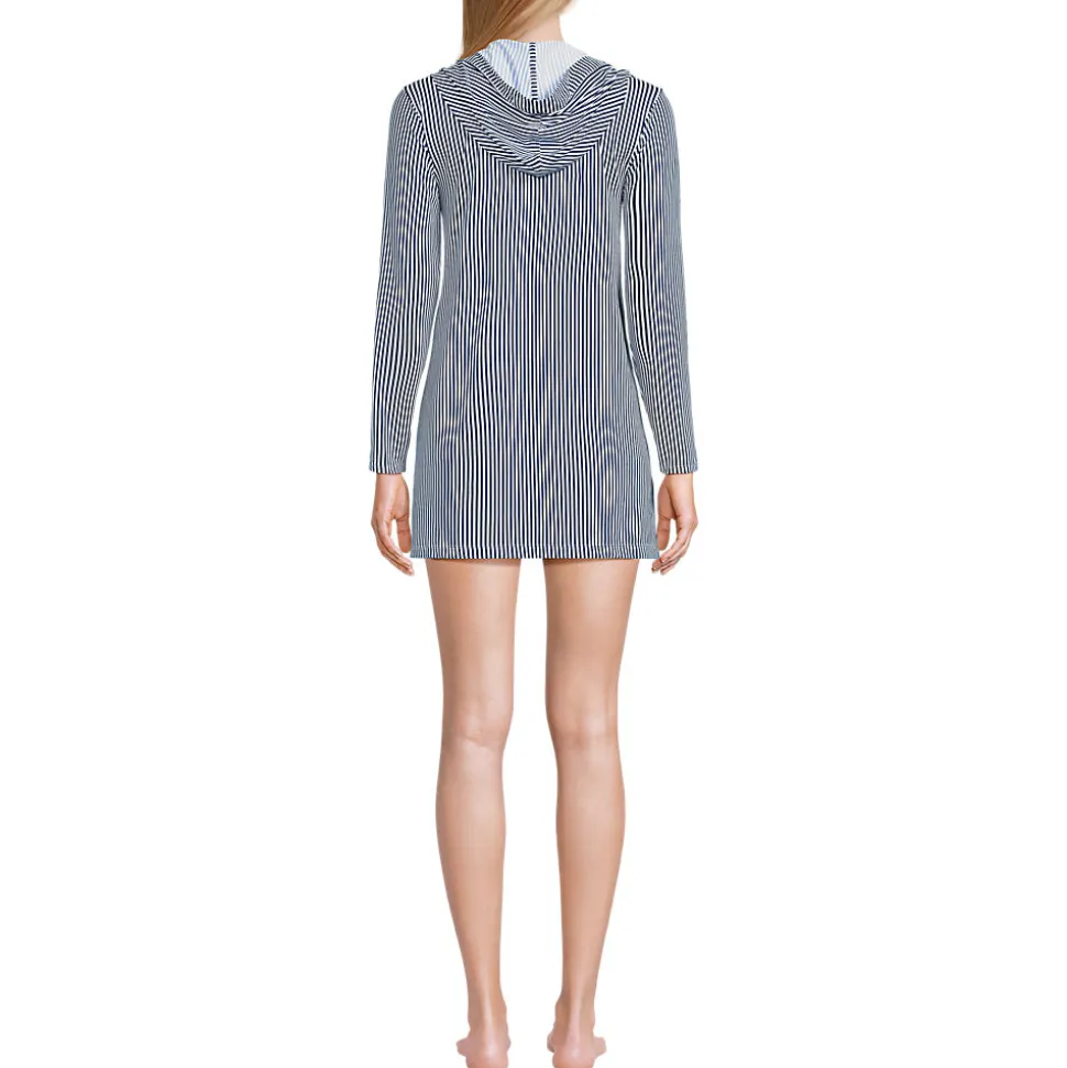Langes Kapuzen-Badeshirt für Damen