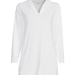 Langes Kapuzen-Badeshirt für Damen