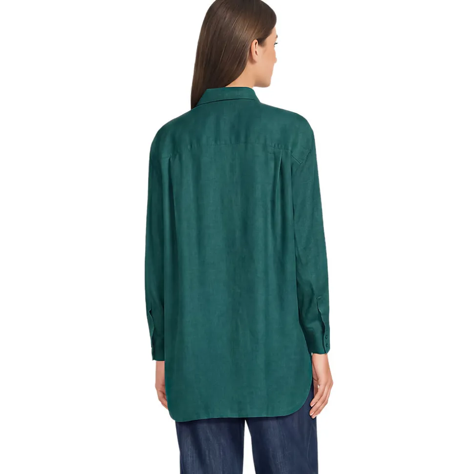 Langes Oversized Premium Reinleinen-Hemd