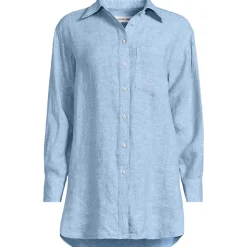 Langes Oversized Premium Reinleinen-Hemd